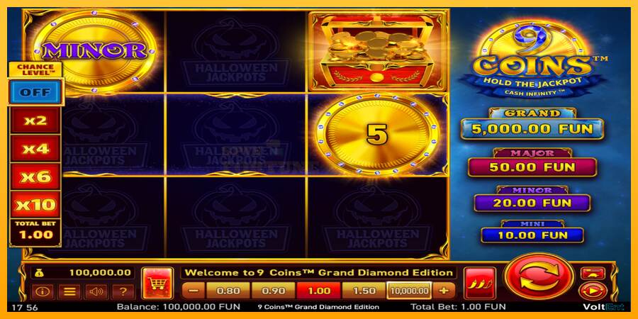 9 Coins Grand Diamond Edition Halloween Jackpots mesin permainan untuk uang, gambar 2