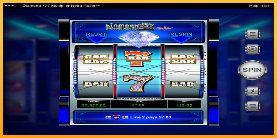 Diamond 777 Multiplier Retro Roller mesin permainan untuk uang, gambar 3