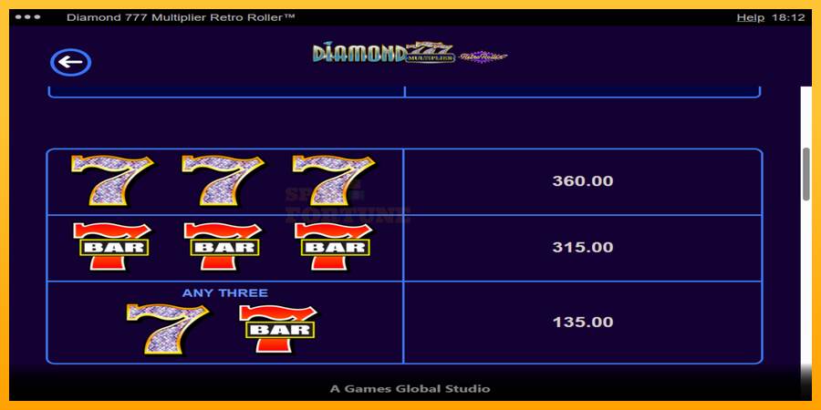 Diamond 777 Multiplier Retro Roller mesin permainan untuk uang, gambar 6