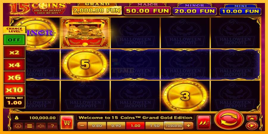 15 Coins Grand Gold Edition Halloween Jackpot mesin permainan untuk uang, gambar 1