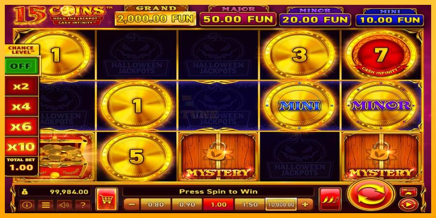 15 Coins Grand Gold Edition Halloween Jackpot mesin permainan untuk uang, gambar 2