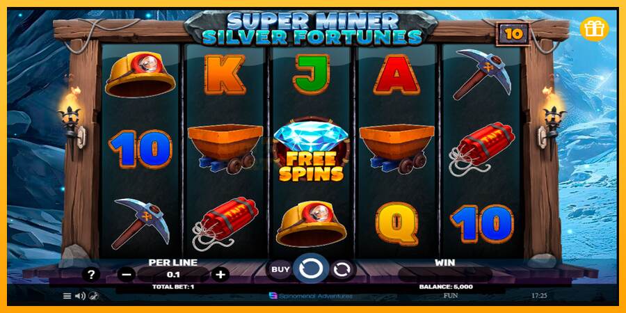 Super Miner Silver Fortunes mesin permainan untuk uang, gambar 1