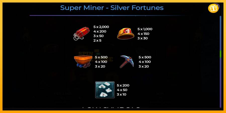 Super Miner Silver Fortunes mesin permainan untuk uang, gambar 6