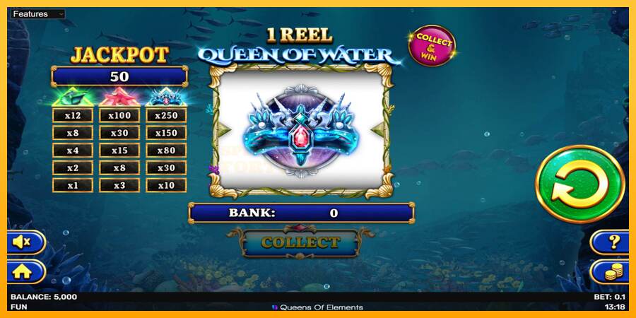 1 Reel Queen of Water mesin permainan untuk uang, gambar 2