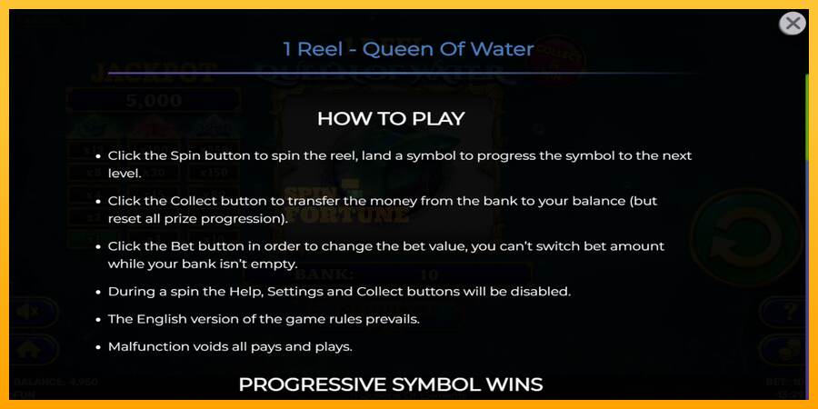 1 Reel Queen of Water mesin permainan untuk uang, gambar 5