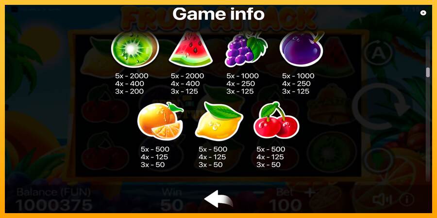 Fruit Attack mesin permainan untuk uang, gambar 6