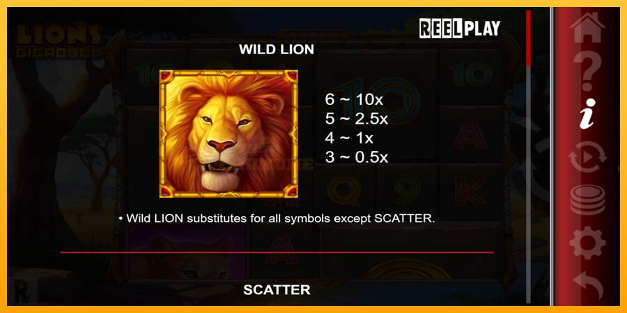 Lions Gigablox mesin permainan untuk uang, gambar 5