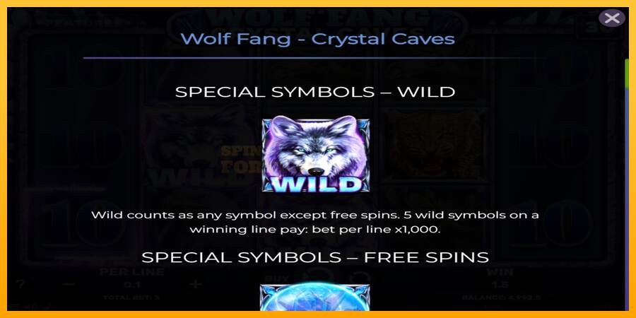 Wolf Fang - Crystal Caves mesin permainan untuk uang, gambar 4