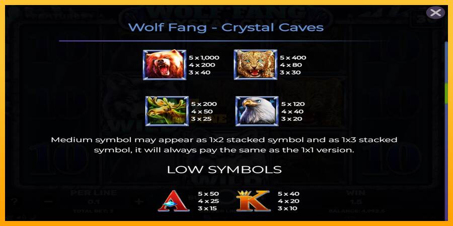 Wolf Fang - Crystal Caves mesin permainan untuk uang, gambar 6