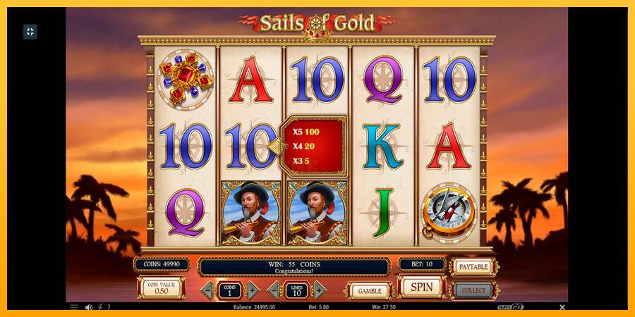 Sails of Gold mesin permainan untuk uang, gambar 4