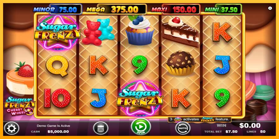 Sugar Frenzy Cherry Wheel mesin permainan untuk uang, gambar 1