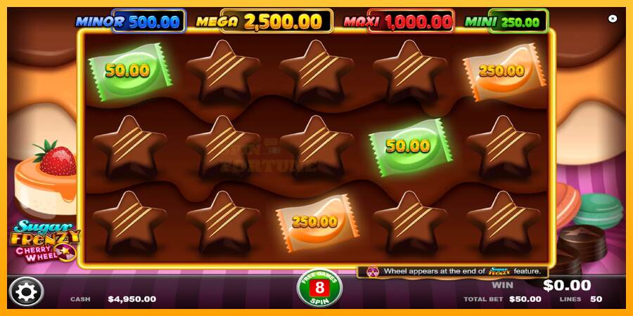 Sugar Frenzy Cherry Wheel mesin permainan untuk uang, gambar 3