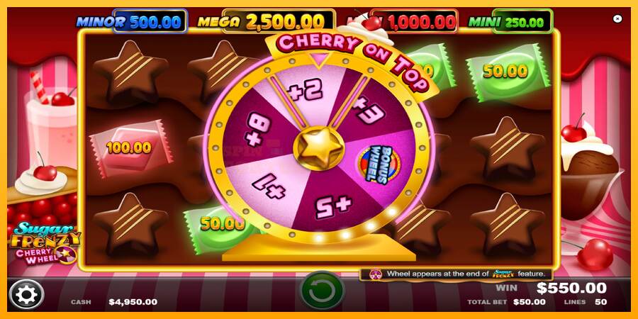 Sugar Frenzy Cherry Wheel mesin permainan untuk uang, gambar 4