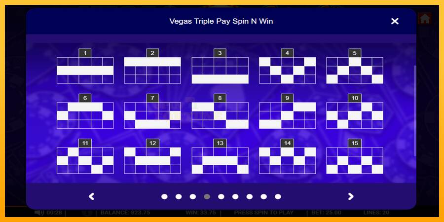 Vegas Triple Pay Spin n Win mesin permainan untuk uang, gambar 5