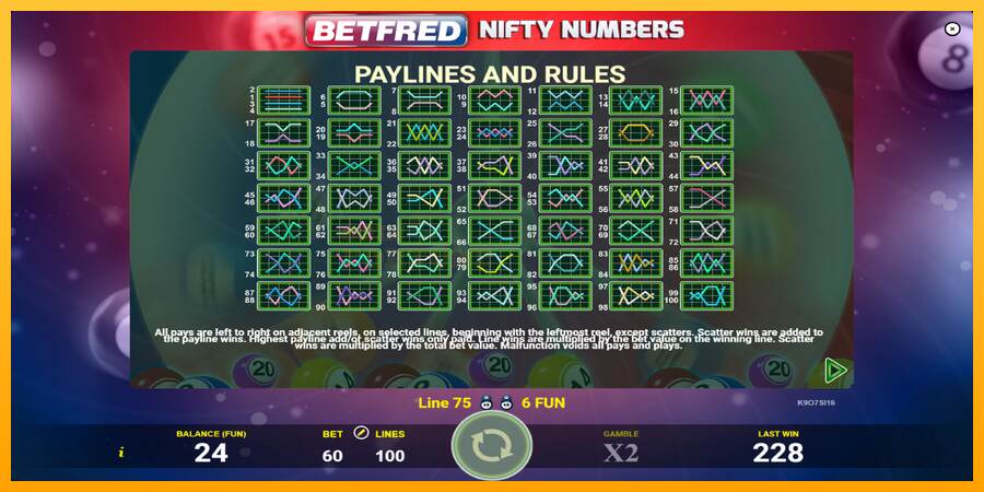 Betfred Nifty Numbers mesin permainan untuk uang, gambar 7