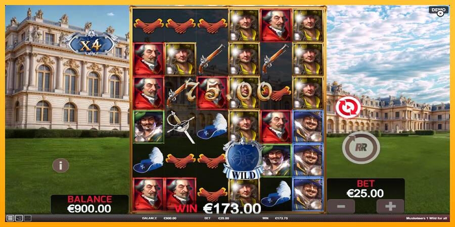 Musketeers 1 Wild for All mesin permainan untuk uang, gambar 3