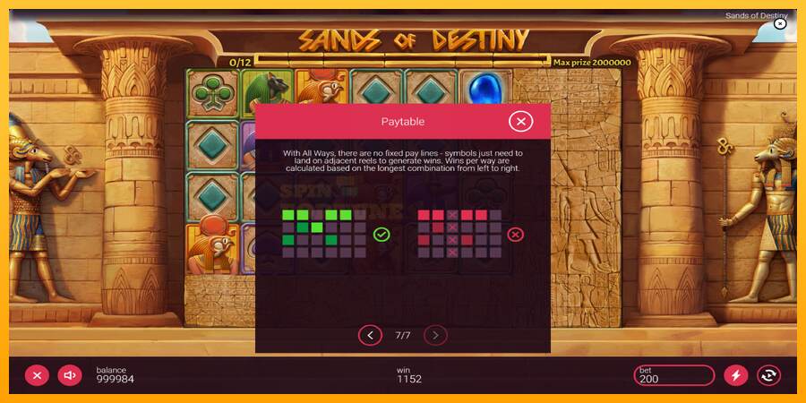 Sands of Destiny mesin permainan untuk uang, gambar 7