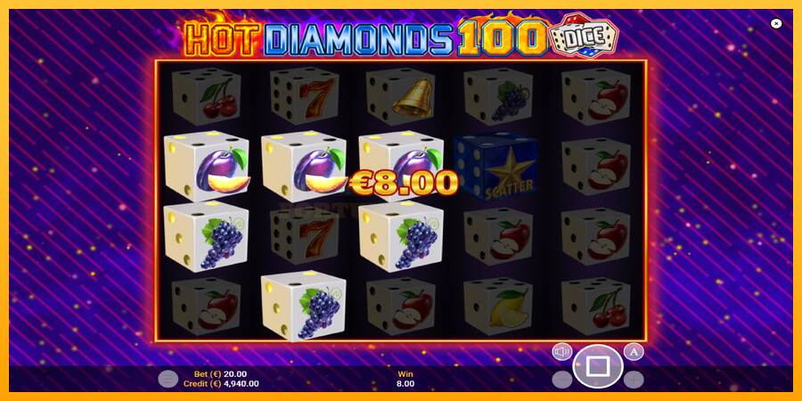 Hot Diamonds 100 Dice mesin permainan untuk uang, gambar 2