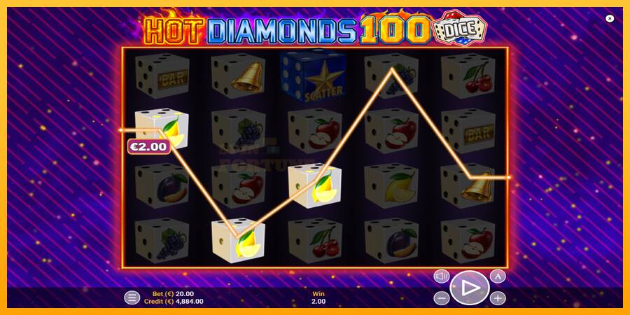 Hot Diamonds 100 Dice mesin permainan untuk uang, gambar 3