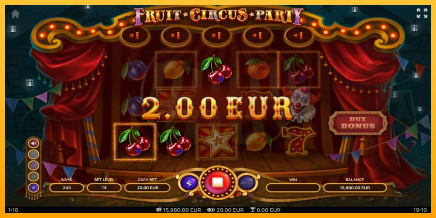 Fruit Circus Party mesin permainan untuk uang, gambar 3