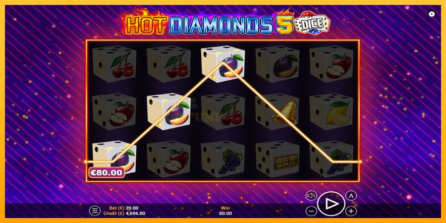 Hot Diamonds 5 Dice mesin permainan untuk uang, gambar 3