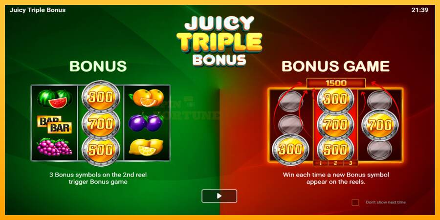 Juicy Triple Bonus mesin permainan untuk uang, gambar 1