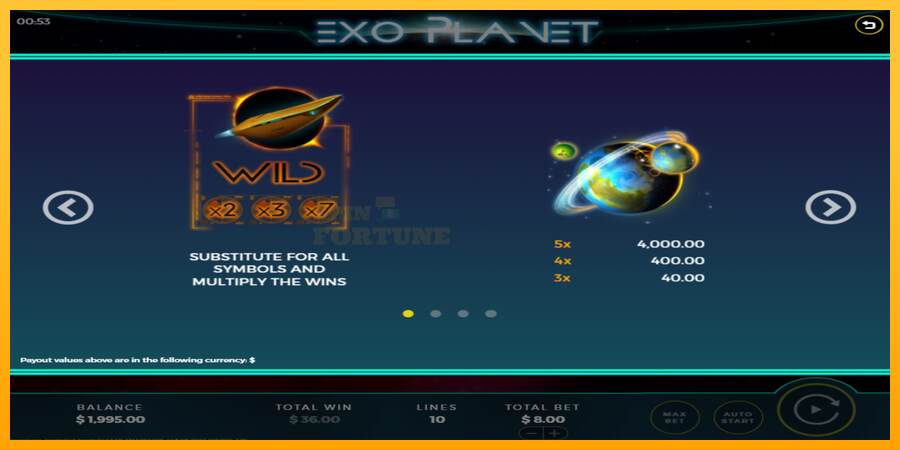 Exo Planet mesin permainan untuk uang, gambar 4