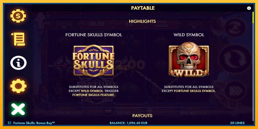 Fortune Skulls Bonus Buy mesin permainan untuk uang, gambar 5