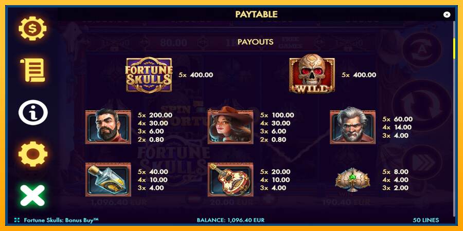 Fortune Skulls Bonus Buy mesin permainan untuk uang, gambar 6