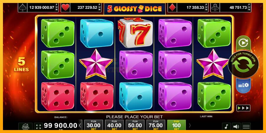 5 Glossy Dice mesin permainan untuk uang, gambar 1