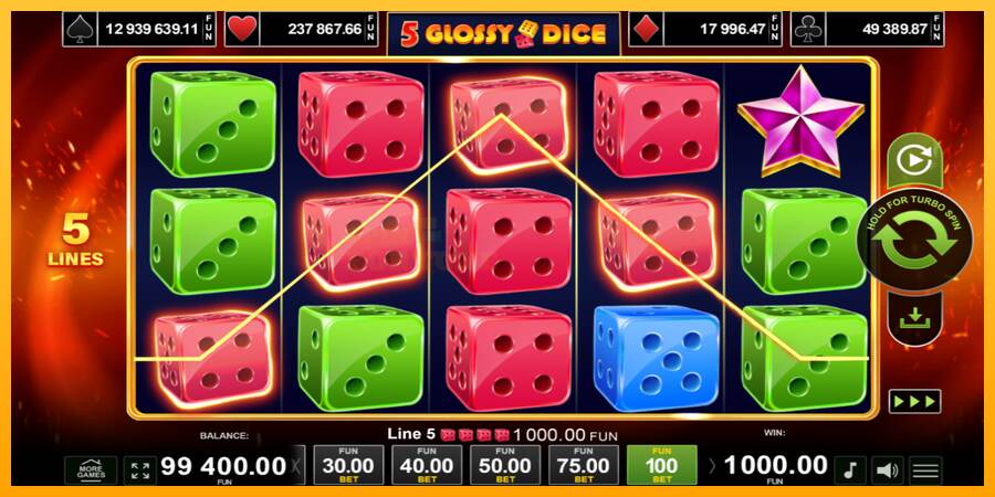 5 Glossy Dice mesin permainan untuk uang, gambar 4