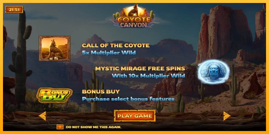 Coyote Canyon mesin permainan untuk uang, gambar 1