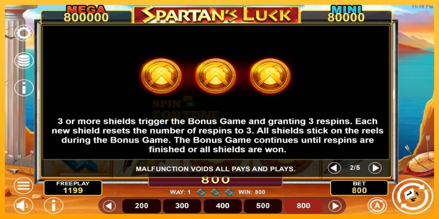 Spartans Luck Hold & Win mesin permainan untuk uang, gambar 5