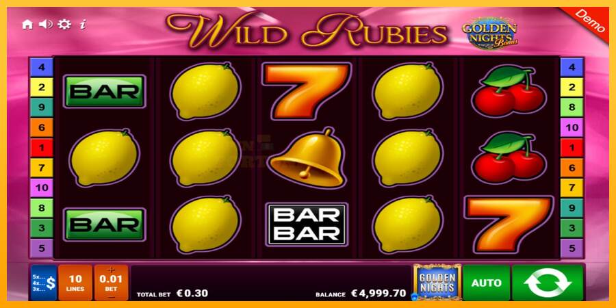 Wild Rubies Golden Nights mesin permainan untuk uang, gambar 2