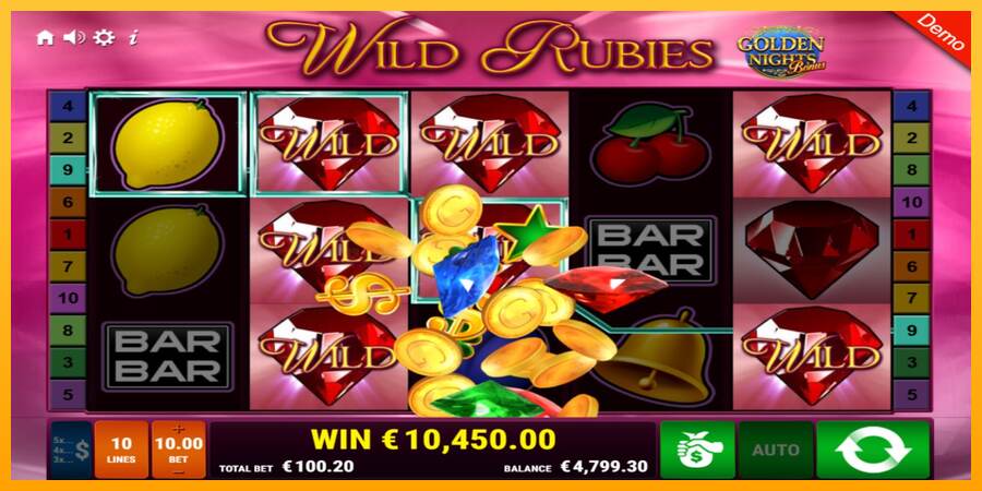 Wild Rubies Golden Nights mesin permainan untuk uang, gambar 3