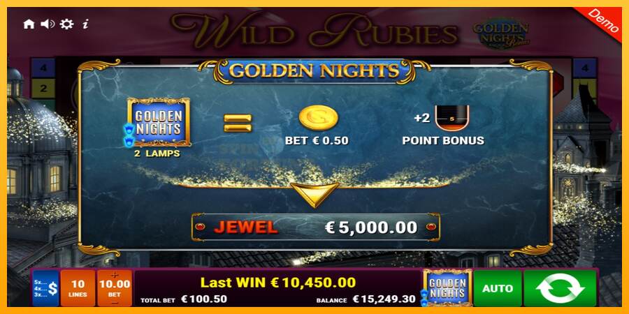 Wild Rubies Golden Nights mesin permainan untuk uang, gambar 4