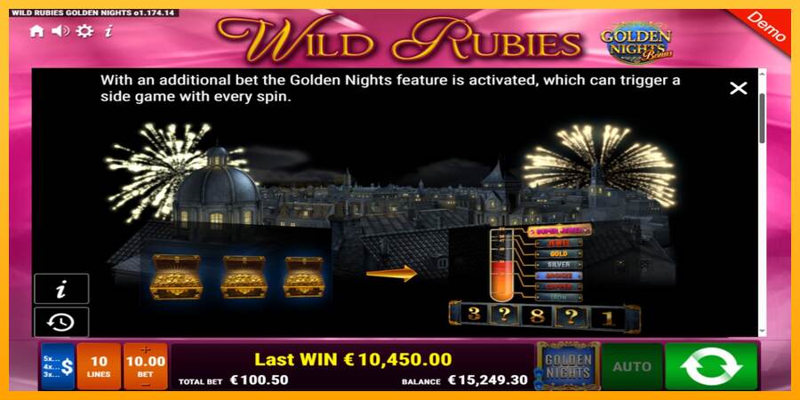 Wild Rubies Golden Nights mesin permainan untuk uang, gambar 6