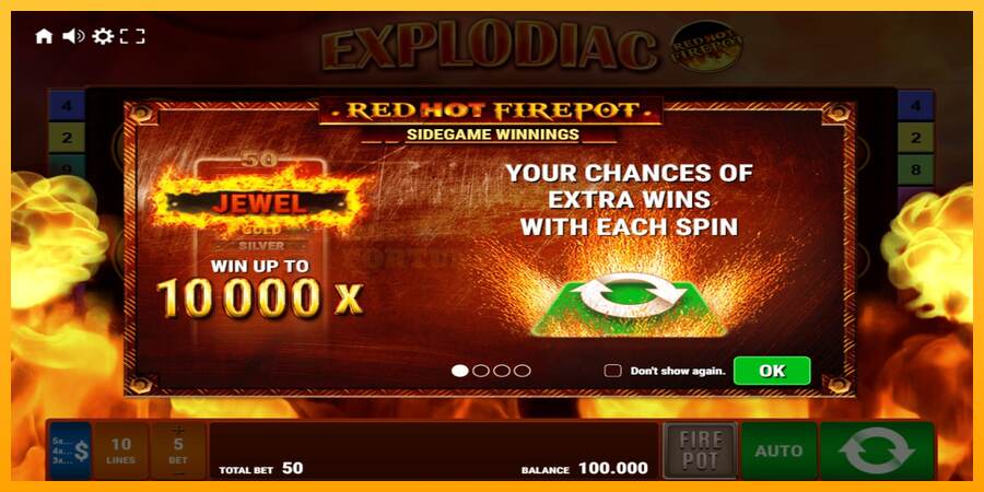 Explodiac Red Hot Firepot mesin permainan untuk uang, gambar 1