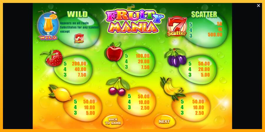 Fruity Mania mesin permainan untuk uang, gambar 6