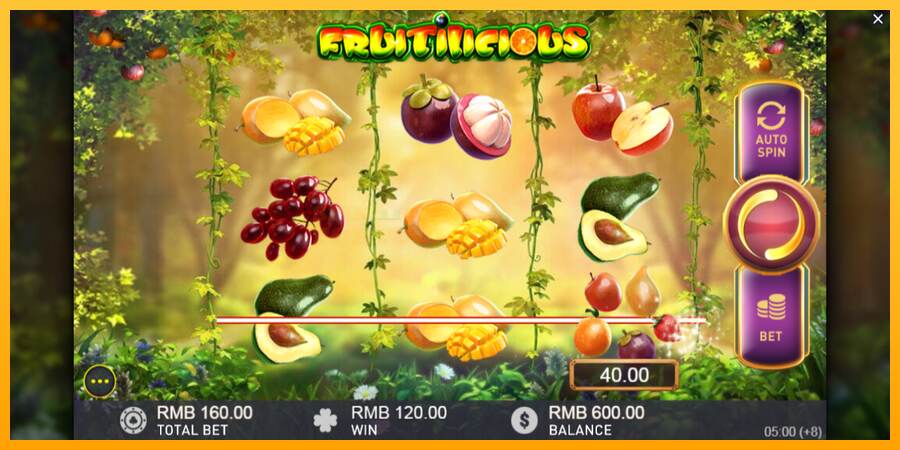 Fruitilicious mesin permainan untuk uang, gambar 4