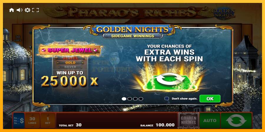 Pharaos Riches Golden Nights mesin permainan untuk uang, gambar 1