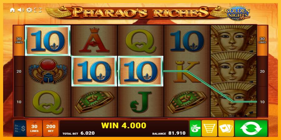 Pharaos Riches Golden Nights mesin permainan untuk uang, gambar 3