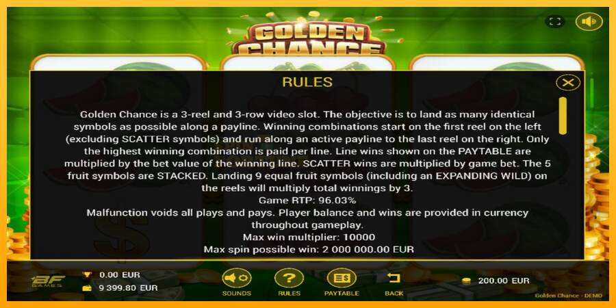 Golden Chance mesin permainan untuk uang, gambar 5