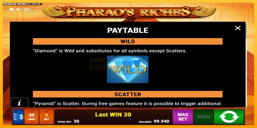 Pharaos Riches mesin permainan untuk uang, gambar 5