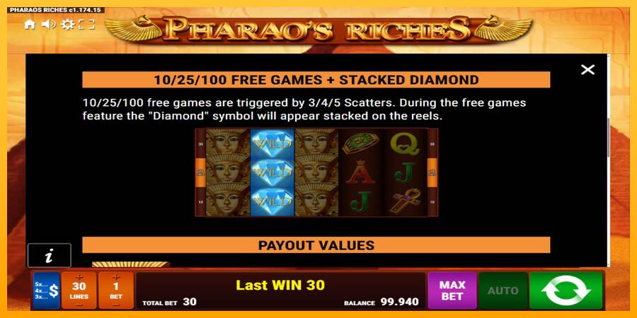 Pharaos Riches mesin permainan untuk uang, gambar 6