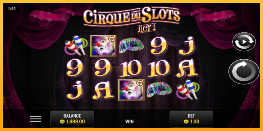 Cirque du Slots mesin permainan untuk uang, gambar 1