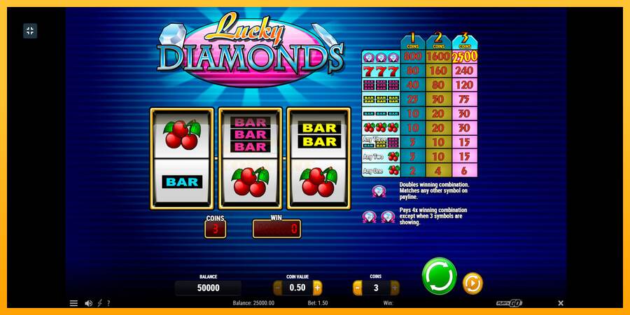 Lucky Diamonds mesin permainan untuk uang, gambar 1