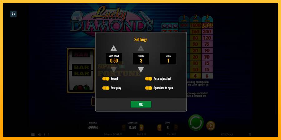 Lucky Diamonds mesin permainan untuk uang, gambar 4