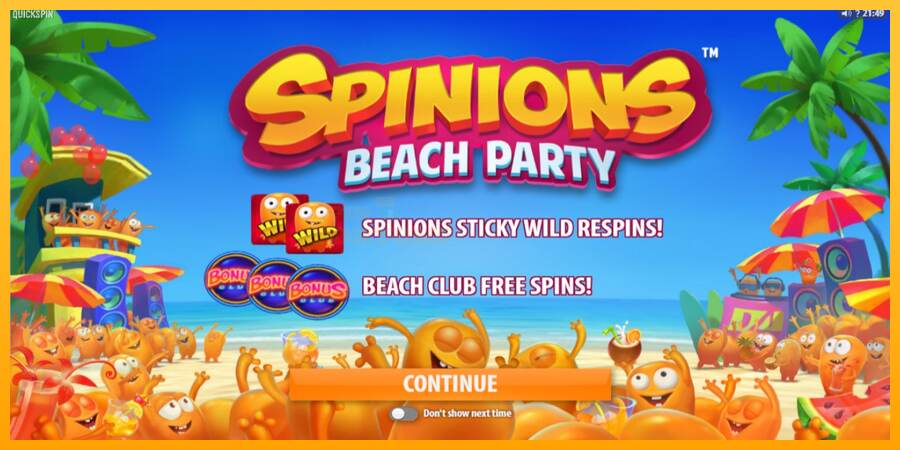 Spinions Beach Party mesin permainan untuk uang, gambar 1