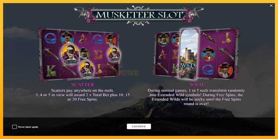 Musketeer Slot mesin permainan untuk uang, gambar 1